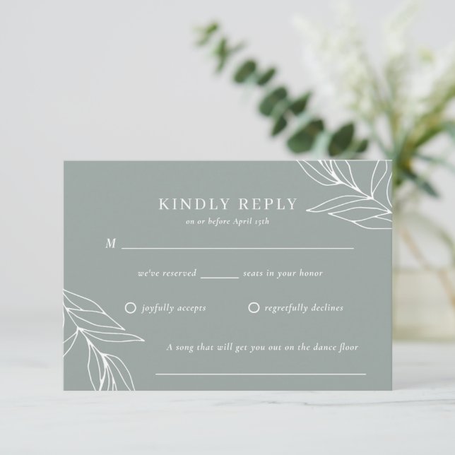 Botanical Garden Wedding RSVP Card (Standing Front)