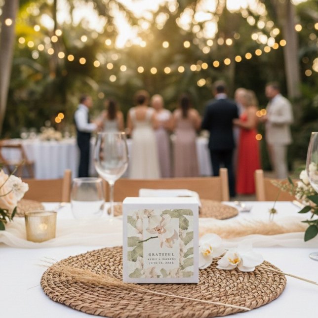 Botanical Garden Wedding Thank You Favor Square Sticker (Creator Uploaded)