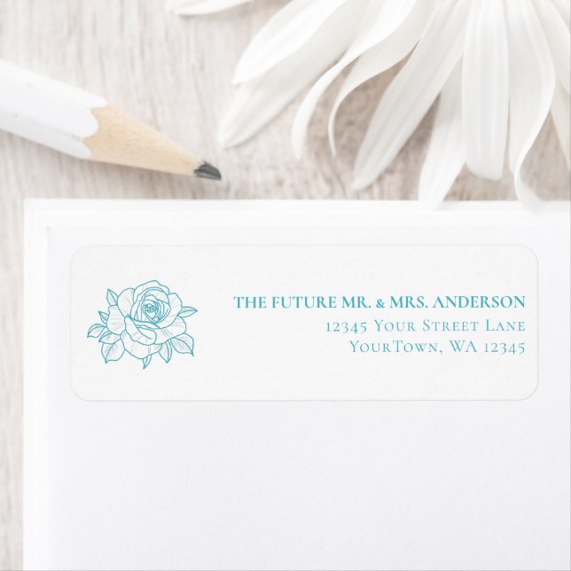 Botanical Garden Wedding Turquoise Floral Return (Insitu)