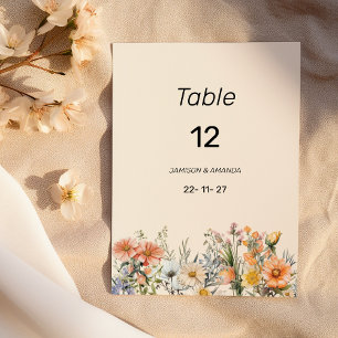 Botanical garden wildflowers floral Table Numbers