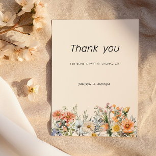 Botanical garden wildflowers floral Thank You Invitation