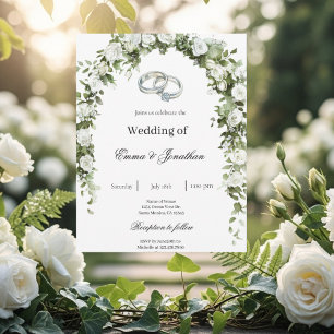 Botanical garden with ring Wedding Invitation