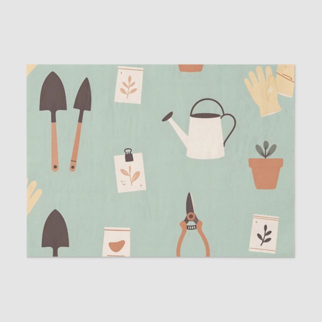 Botanical Gardening Accessories Pattern Tissue Paper (Front)