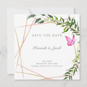 Botanical Geometric with Butterfly Wedding Design