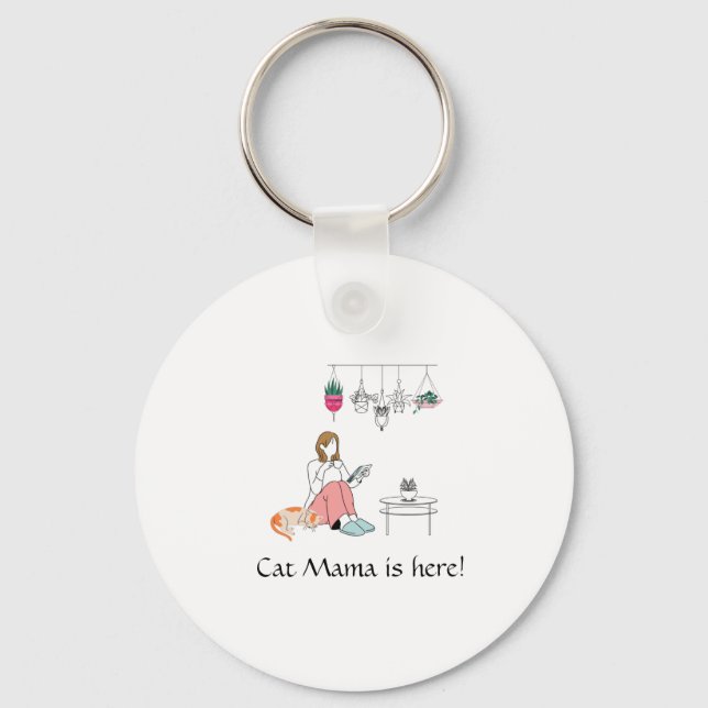 Botanical Girl Line Art Personalised  Key Ring (Front)