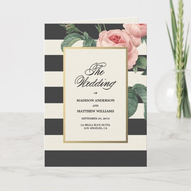 Botanical Glamor | Wedding Program Programme (Front)