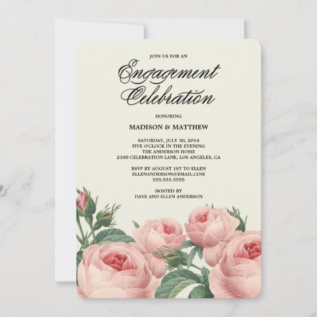 Botanical Glamour | Engagement Party Invitation (Front)