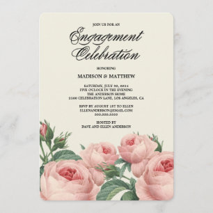 Botanical Glamour   Engagement Party Invitation