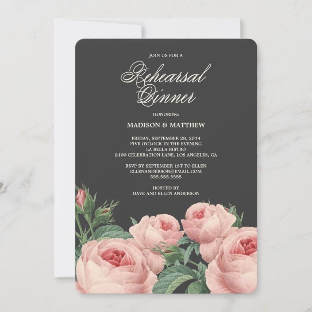 Botanical Glamour | Rehearsal Dinner Invitation (Front)