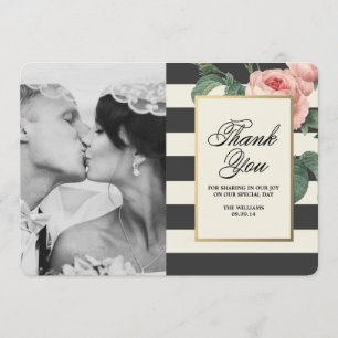 Botanical Glamour   Thank You Photo Card
