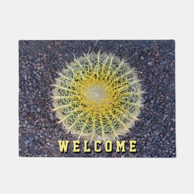 Botanical Globe Cactus Needles Photo Doormat (Front)