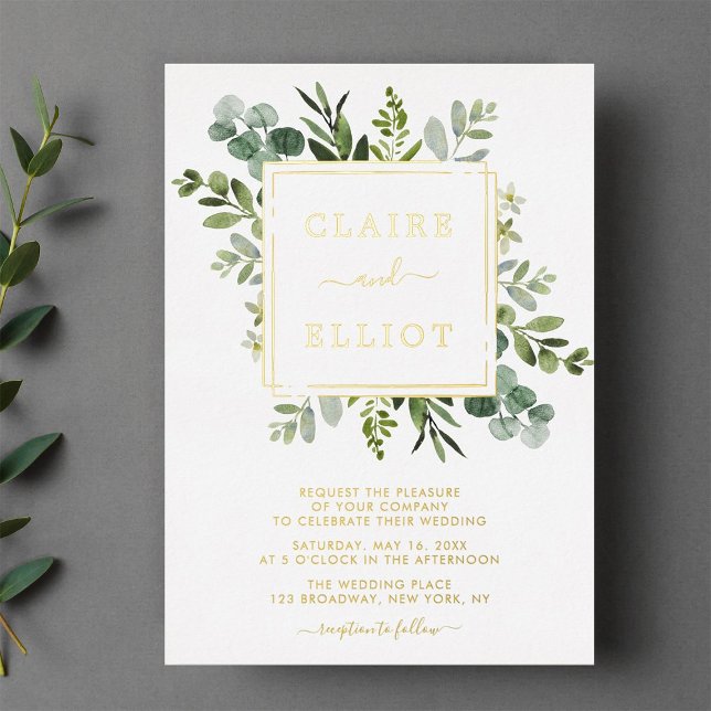 Botanical Gold Foil Greenery Wedding  (Creator Uploaded)