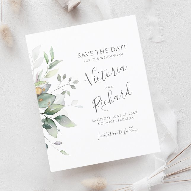 Botanical Gold Greenery Eucalyptus Wedding (Creator Uploaded)