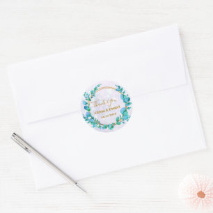 Botanical Gold Greenery Personalise For Wedding Classic Round Sticker