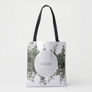 Botanical Gold Greenery Personalise Tote Bag
