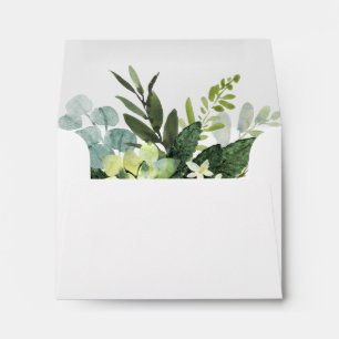Botanical Gold Greenery Pre-Printed Address RSVP Envelope