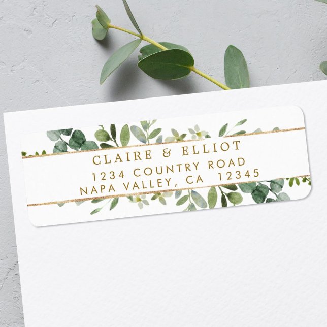 Botanical Gold Greenery Return Address (Creator Uploaded)