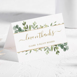 Botanical Gold Greenery Thank You Folded Card