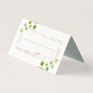 Botanical Gold Greenery Wedding Place Card