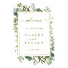 Botanical Gold Greenery Wedding Welcome Sign