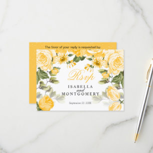 Botanical Golden Yellow Floral - RSVP Card