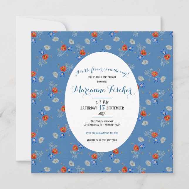 Botanical grandmillennial Baby Shower invitation (Front)
