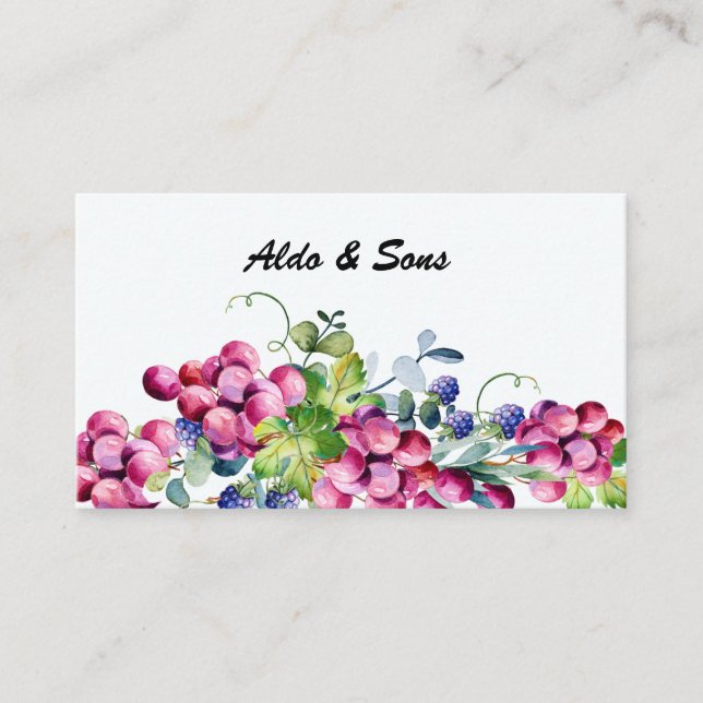 Botanical Grape and Berries Business Card (Front)