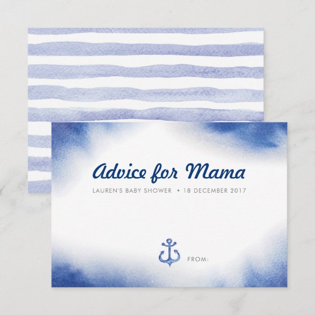 Botanical green Baby Shower Advice Cards (Front/Back)