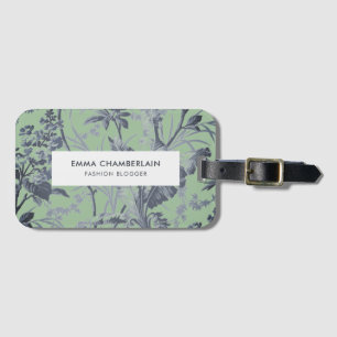 Botanical Green Chinoiserie Custom Luggage Tag