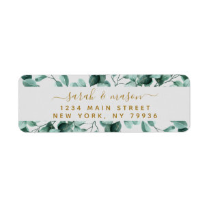 Botanical Green Eucalyptus Return Address Label