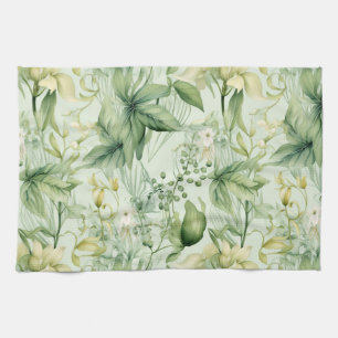 Botanical Green Foliage - New Home Gif Tea Towel