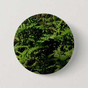 Botanical green Forest Floor Ferns 6 Cm Round Badge
