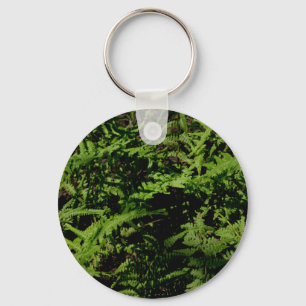 Botanical green Forest Floor Ferns Key Ring