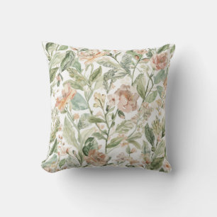 Botanical Green Garden Lush Leaves Floral Cushion