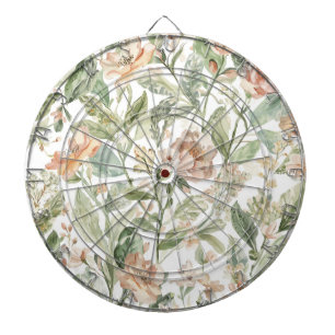 Botanical Green Garden Lush Leaves Floral Dartboard