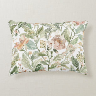 Botanical Green Garden Lush Leaves Floral Decorative Cushion