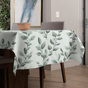 Botanical Green Leaf Pattern Kitchen Tablecloth