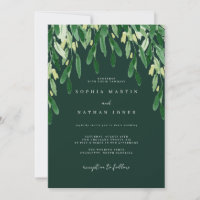Botanical Green Leaf Watercolor Wedding 