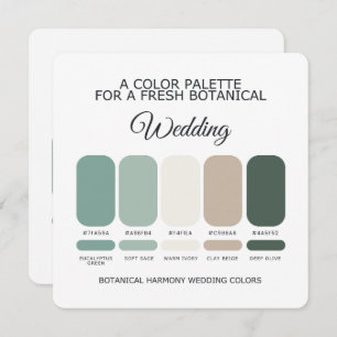 Botanical Green Wedding Color Palette Garden Card