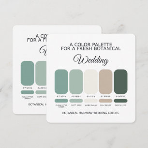 Botanical Green Wedding Colour Palette Garden Card