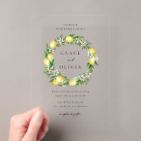 Botanical Greenery and Lemon Wreath Summer Wedding