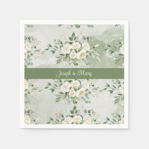 Botanical Greenery Bridal Party Spring Wedding Napkin