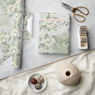 Botanical Greenery Bridal Party Spring Wedding  Wrapping Paper