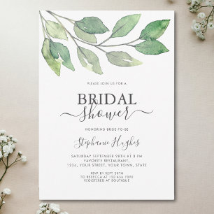 Botanical Greenery Bridal Shower Invitation
