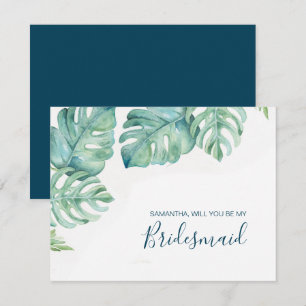 Botanical Greenery BRIDESMAID PROPOSAL card