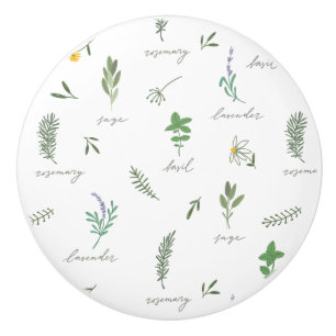 Botanical Greenery Ceramic Knob
