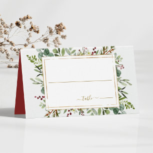 Botanical Greenery Christmas Holiday Gold Wedding 