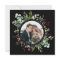 Botanical Greenery Christmas Photo Square Black