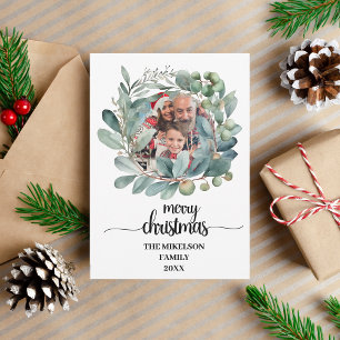 Botanical Greenery Christmas Photo Square Holiday