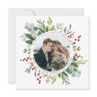 Botanical Greenery Christmas Photo Square